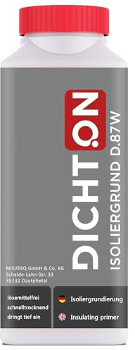 DICHTON Isoliergrund 1l Acrylgrundierung innen & aussen - Acryl Isogrund Haftgrund für Farbe, Mörtel, Kleber, Zementputz, Gips - Putzgrund, Betongrundierung lösemittelfrei, tief eindringend D.87W