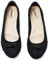 Veittes Women's Wide Width Flats Shoes - Fashion Round Toe Slip-on Comfortable Bow Ballet Shoes.(2109004-2408,BK/MF,UK10 Wide)