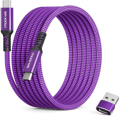 BASESAILOR USB Type C to C 100W Cable 2M with USB Adapter,Fast Charging PD Charger Cord for Car MacBook Pro,iPhone 16e 16 15 Plus Pro Max,Airpods 4,iPad Air 5 6,Samsung Galaxy A9 S25 S24,Flip Fold