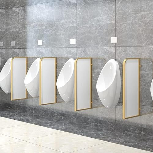 Badezimmer-Trennwand, Urinal-Trennwand, Toiletten-Urinal-Trennwand mit schwarzem oder goldenem Metallrahmen, Urinal-Trennwand aus gehärtetem Glas, Sichtschutzteil der Toiletten-Trennwand for Schutz de