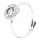 FREDDY Anello da Donna in Acciaio Silver con Pietra Preziosa Bianca, Anello Argento Regolabile Gemma Bianca, Fedina Pietra Ovale e Zirconi, Set Gioielli Donna