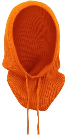 kosopse Trapper Hat Winddicht, Hals-Ohren-Wärmer-Schal, Kopfschutz für Männer und Frauen im Freien Tochter Partnerlook Winter (Orange, One Size)