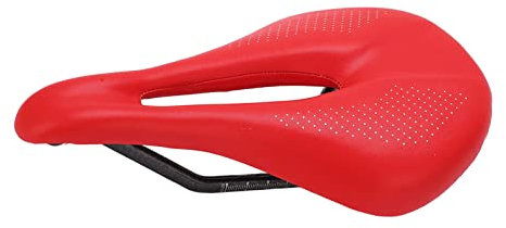 Hohler Rennrad-Sattel, Fahrrad-Carbon-Faser-Vordersitzkissen, Rennrad-Sattel, Mountainbike-Sitze für Männer, Fahrradzubehör für MTB-Rennräder, 143 Mm (Rot)