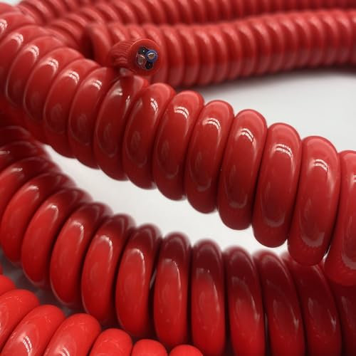 Cavo elettrico a spirale a 3 nuclei 20AWG, lunghezza retta a molla da 0,5 mm, lunghezza 4 metri, tratto di filo 2 metri