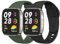 Amzpas 2 Pièces Bracelet pour Xiaomi Redmi Watch 3, Silicone Souple Bracelet Sport de Remplacement pour Redmi Watch 3, Noir+Vert