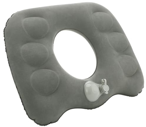 Invalidism Aufblasbares Donut-Kissen, Hämorrhoidenkissen, Ringkissen, aufblasbares Sitzkissen, ausgezeichnet für Steißbein, Prostata, Ischias, Wundliegen nach der Geburt (Hellgrau))