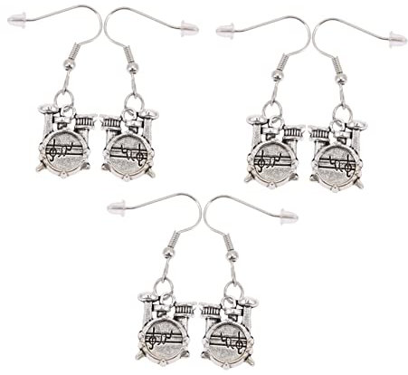 Jewelry 3 Paar Set Drum Kit Ohrringe Damen Geburtstagsschmuck Ohrringe Schmuck Zinklegierung Jewelry