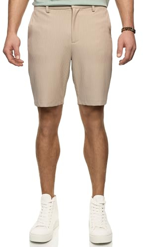 Indicode Herren INGustiono Stoffshorts Herrenshorts mit feiner Textur | Moderne Bermuda mit feiner Struktur für Sommer und Freizeit, kurze Hose, Stoffshorts, Herrenshorts, Freizeithose für Männer