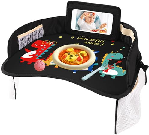 Liqzirtu Tavolo da pranzo per auto, per bambini, in viaggio, per bambini, vassoio da viaggio per auto, per giocattoli, cibo