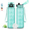Gourde, Gourde 1l, Gourde Sport anti Fuite, Facile à Nettoyer, Gourde Motivation avec Marqueur de Temps, Bouteille d'eau avec Marqueur de Temps, Gourde Adulte pour Running, Voyage, Camping, Sport