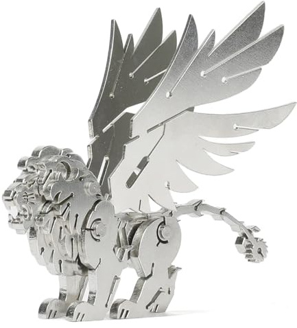 Kolotesame Mythischer Mantikor-Typ 3D-Metallpuzzle für Erwachsene, Löwen-Bausatz, Fantasy Baufigur für Gamer oder als Metalldeko für den Schreibtisch