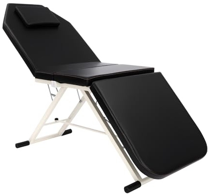 HUOMMGS Table de massage pliable de 182 cm - Hauteur réglable - Lit de massage portable - Jusqu'à 250 kg - Avec rembourrage antidérapant - Pour salon de massage des pieds