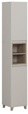 Vicco Hochschrank Elnor, Greige/Eiche, 30 x 170 cm mit 2 Türen