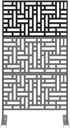 TTISJHK Sichtschutz Wand Stahl 60x117cm Modern Schwarz, Metall Raumteiler Laser Cut Garten Sichtschutzpaneel Zaunelement Balkon Terrasse Trennwand Outdoor Indoor Dekoration