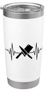 Cleaver and Knife Heartbeat Steak Lover Butcher Stainless Steel Insulated Tumbler