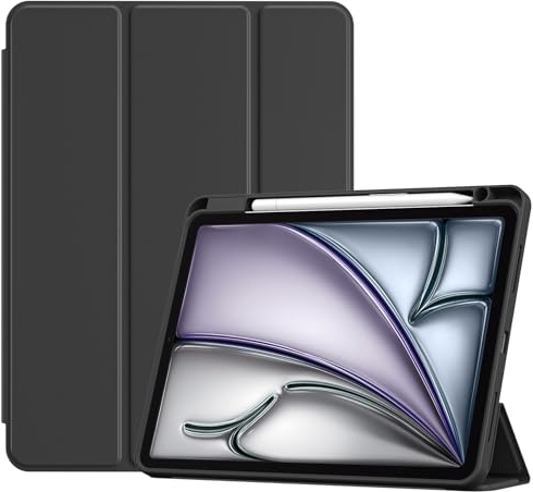 ProCase Hülle mit Stifthalter für iPad Air 11 Zoll M4/M3/M2 (2026/2025/2024), 11 iPad Air 8./7./6./5/4 Gen 10,9 Zoll (2022/2020) Schutzhülle Case Cover für iPad Air 11 -Schwarz