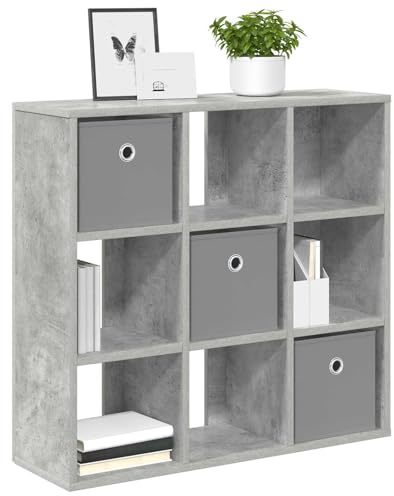 vidaXL Sideboard mit Schubladen Beton Grau 73,5 x 24 x 69,5 cm, Wohnzimmer Sideboard, moderner Stauraum, viel Platz zum Organisieren, Robustes freistehendes Möbelstück