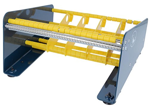 TE-Office Dispensador de etiquetas de acero para etiquetas adhesivas, dispositivo de mesa manual hasta 265 mm, incluye 4 separadores de rollos