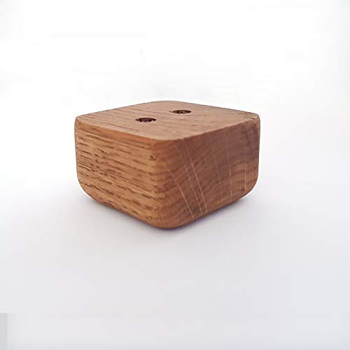 4X Möbelfüße Sofafuß Tischfuß Möbelfuß Schrankfuß Holzbeine gerade eckig Buche/Eiche (3 x 5 x 5 cm (HxBxT), Eiche Geoelt)