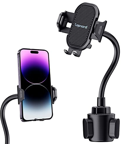 Lopnord Car Cup Phone Holder Mount, Flexible Gooseneck Phone Holder for Cars, Car Mount Compatible with iPhone 14 Pro Max/14 Pro/14/13/Galaxy S22/S21/iPhone 12 11 Pro Max Mini XS XR SE