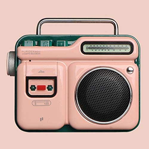 Yanghao Portátil De Radio Am FM, Bluetooth Altavoz De Radio Retro Metal Moca Stereo Surround Mini Mini Altavoz,B