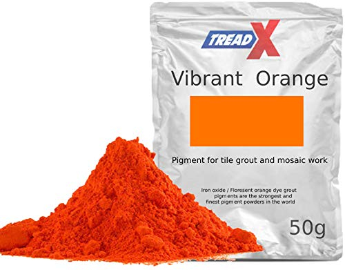 60 Grams - Strong Vibrant Orange Grout Pigment for Mosaics Cement Dye Iron Oxide