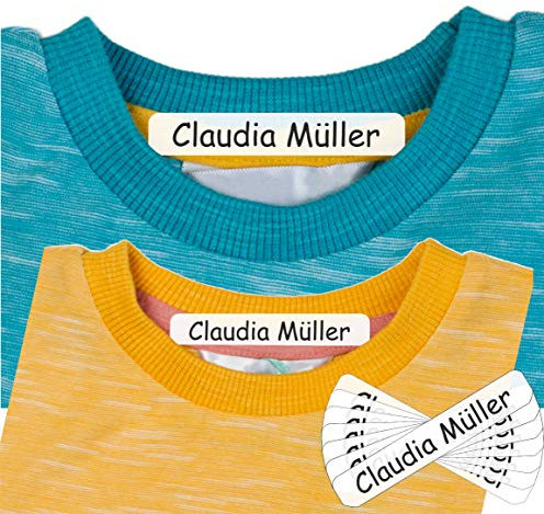 192 etiquetas termoadhesivas para ropa 8x1 cm - etiquetas de nombre personalizables termoadhesivas. Etiquetas para planchar - para algodón - personalizadas para la escuela, guardería, deporte
