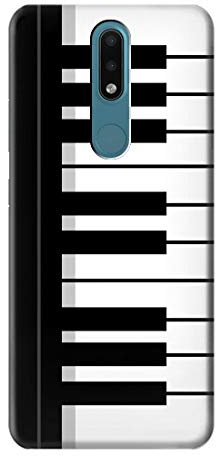 Black and White Piano Keyboard Hülle Schutzhülle Taschen für Nokia 2.4