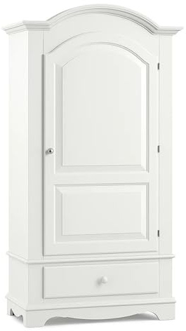 Mar.c.a. Design - Schrank mit 1 Schiebetür und 1 Schublade aus Pappelholz, mattweiß, für den Innenbereich, hergestellt in Italien, Maße: 96 x 56 x 196 cm.