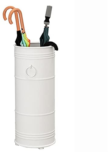 Umbrella Stand White Wrought Iron, Long And Short Umbrella Storage Rack, Floor-standing Multifunctional Umbrella Bucket 22x51cm