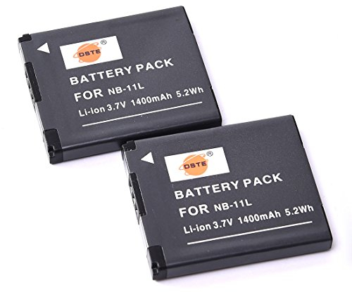DSTE NB-11L NB-11LH Lot de 2 batteries Li-ion rechargeables compatibles avec Canon PowerShot A3500 A4000 A2300 A2400 A2500 A2600 A3400