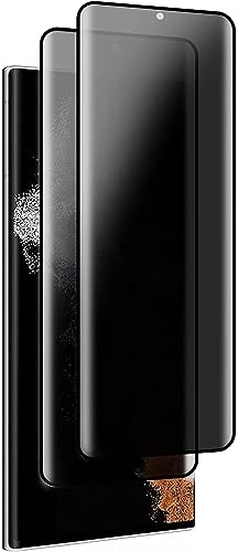 Fiokxie [2 Piezas] Protector Pantalla de Privacidad para Samsung Galaxy S22 Ultra - Anti-espía Cristal Templado 3D Cobertura Completa, Anti Spy Vidro Templado 9H dureza Screen Protector