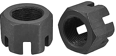 sourcing map Sechskantmuttern Sechskant Schlitzmutter Ersatz aus Kohlenstoffstahl 2 Stück M22 x 1,5 mm