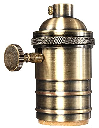 Retro-Lampenfassung, Edison-Antik-Aluminium-Hängelampenfassung mit Drehschalter für E26/E27-Beleuchtungsgeräte DIY (Grün-Bronze)