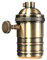 Portalampada retrò, Edison in alluminio anticato con interruttore rotante, per lampade fai da te E26/E27 (bronzo verde)