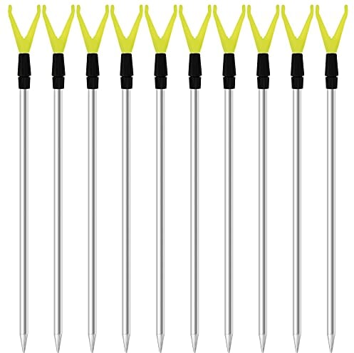 Zite Fishing Teleskop Rutenhalter Angeln 75-135cm – Angelzubehör Rutenauflage Forellen & Karpfen Fischen - Aluminium Rutenständer Schnurlaufkerbe (10 Stück)