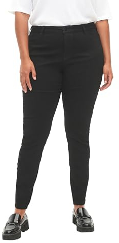 Zizzi Damen Große Größen Jeggings Baumwolle Stretch, Skinny Fit Hose für Frauen im Plus Size STR Gr M (46/48) Black