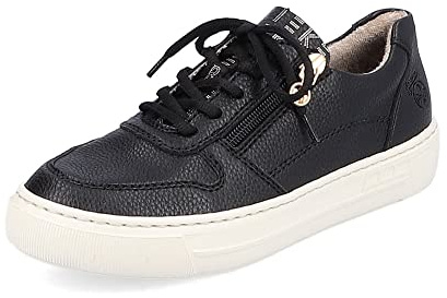 Rieker Damen Low-Top Sneaker L9803, Frauen Halbschuhe,Freizeitschuhe,Turnschuhe,Laufschuhe,Freizeit,sportlich,Sportschuhe,schwarz (00),37 EU / 4 UK