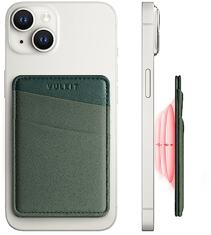 VULKIT Portefeuille Magsafe Compatible avec Série iPhone 15/14/13/12, Porte-Cartes RFID Lycra Extensible avec Aimant MagSafe