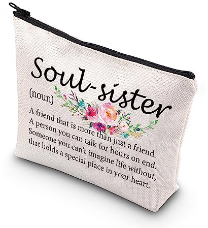 PLITI Sister Gifts from Sister Soul Sister Definition Makeup Bag Best Sister Gift Soul Sister Best Friend BFF Gift for Women, Seele-Schwester Substantiv U, modisch