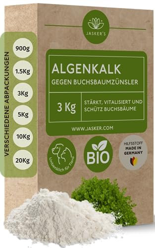 Algenkalk für Buchsbäume 3 Kg – Algenkalk gegen Buchsbaumzünsler - 100% natürliche Widerstandskraft und Regeneration für anfällige Buchsbäume - Buchsbaumdünger und Spritzmittel