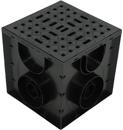 Megaa store Hofablauf mit sifon A15 1,5 Tonnen Entwässerung Gully Hofsinkkasten 250X250x250mm (Kunststoff)