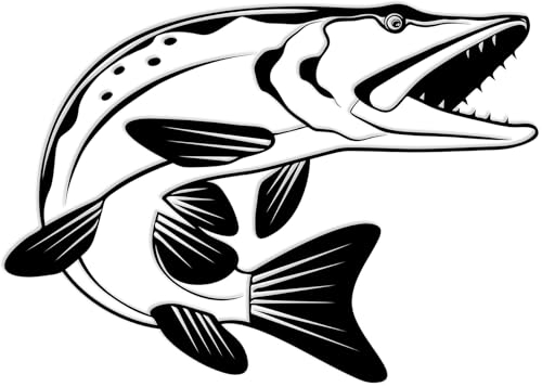 Finest Folia Fisch Aufkleber für Auto Motorrad Boot Schlauchboot Angelbox Sticker Autoaufkleber Angler Fische selbstklebend wetterfest wasserfest K174 (Schwarz Glanz, Motiv 04)