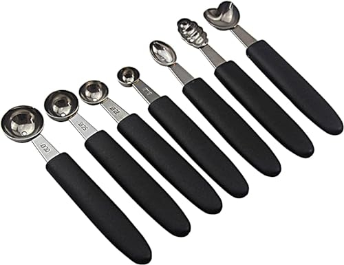 Juego de 7 Cucharas para Melón, Cuchara para Frutas Y Cortador de Sandía, Bolas de Melón de Acero Inoxidable, Cuchara para Cortar Y Recoger Frutas, Melones, Cuchara para Pasteles, Cuchara para(#1)