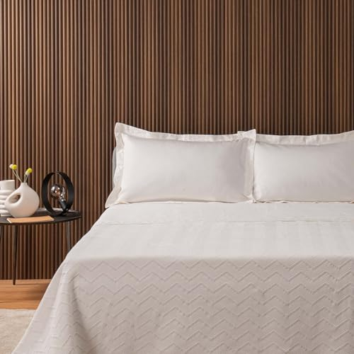 Zucchi Bettwäsche-Set für Doppelbett aus Baumwollsatin Art. Frua cm 250 x 280 cm (Schnee 33)