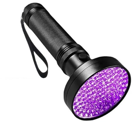KOROBIE LED UV Schwarzlicht LED UV Taschenlampe Ultraviolett Mini 395 nm UV Schwarzlicht Haustier Urin Flecken Detektor Jagd zur Harzhärtung (Color : 1 UK, Size : 100 lamp Beads)