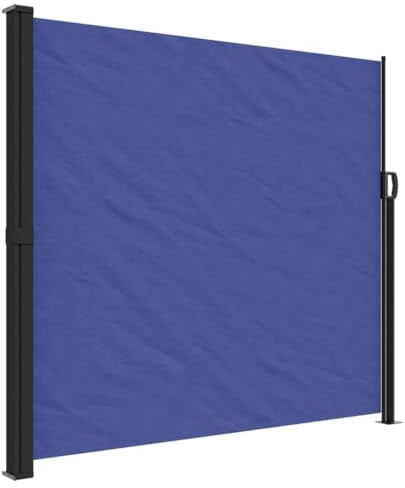 vidaXL Seitenmarkise, Wandmarkise mit PU-Beschichtung, Sichtschutz für Balkon Terrasse Garten, Windschutz Markise, Ausziehbar Blau Polyester