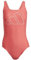 adidas Donna Big Bars Swimsuit, Semi Lucid Red/White, 44