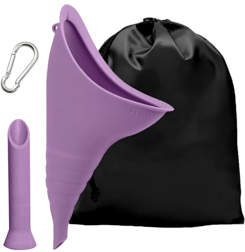 Tragbares Silikon Trichter Wiederverwendbarer Frauenurinal für Frauen, Urinal zum Reisen Wandern Camping Aktivitäten Auto(Lila)