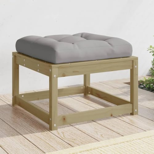 Rantry Garten-Fußhocker mit Kissen imprägniertes Holz Kiefer